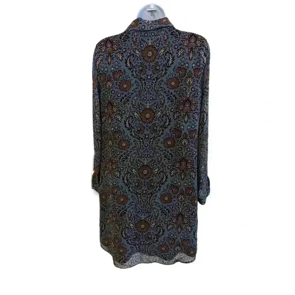 CAbi Women's Blue Brown Provincial Floral Printed Shift Dress Size S Style 3295 - Picture 7 of 10